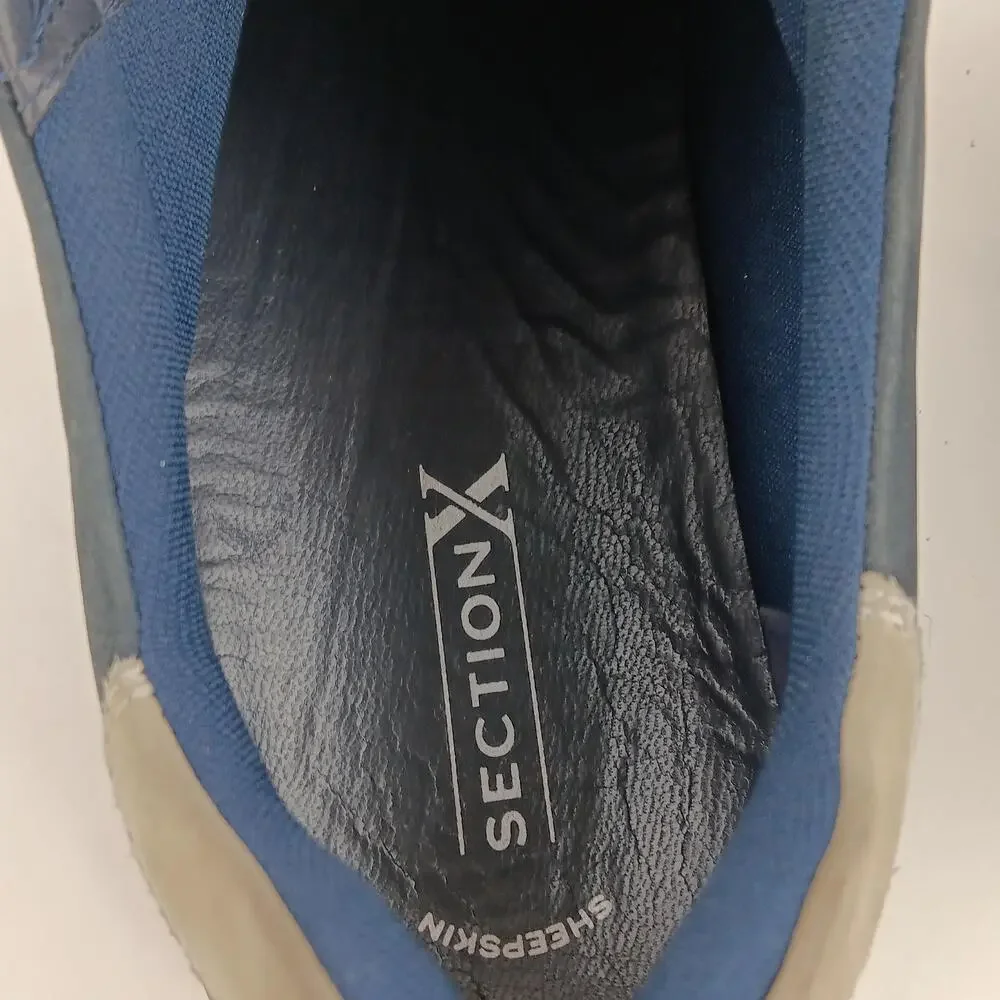 Section X Shoes Mens Size 12 Blue Leather Casual Lace Up Sneakers 641SX0010